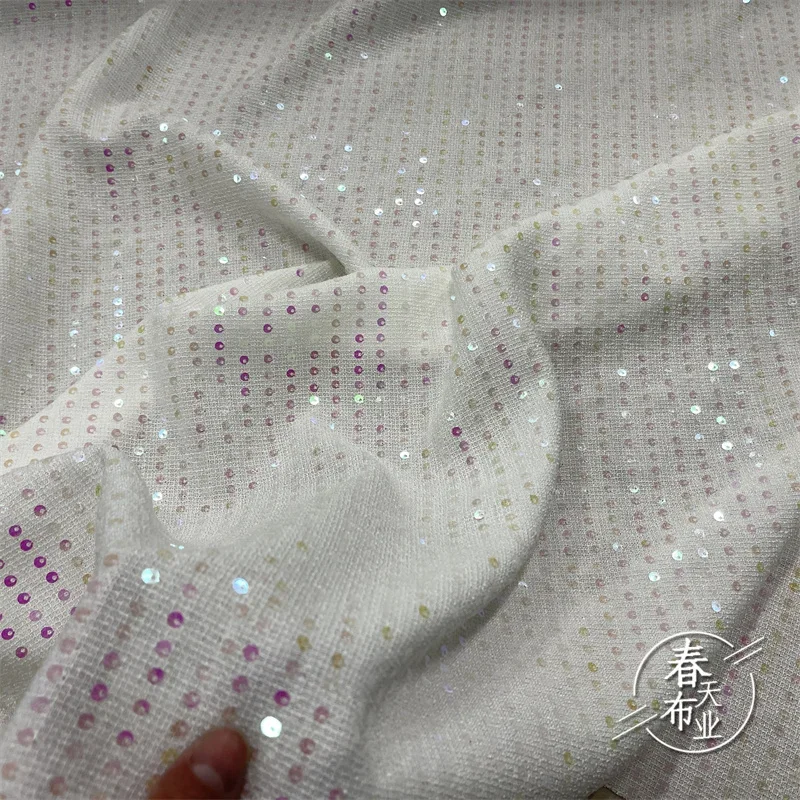 

Sequin Embroidered Fabric New Spring Summer Fashion Dress Coat Set Cloth Diy Sewing By The Meter Polyester Material