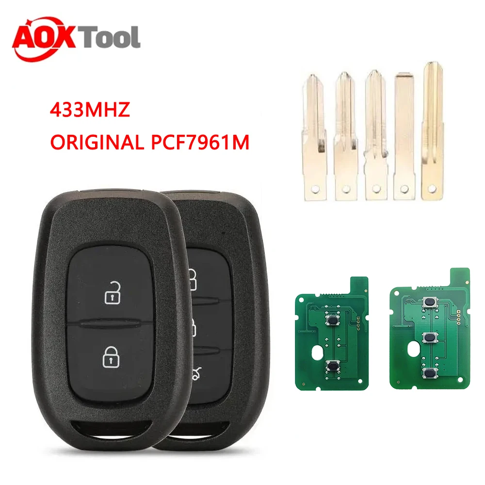 

Remote Key 2/3 Buttons 434MHZ With 4A PCF7961M/Pcf7952E Chip For Renault Sandero Dacia Logan With Logo