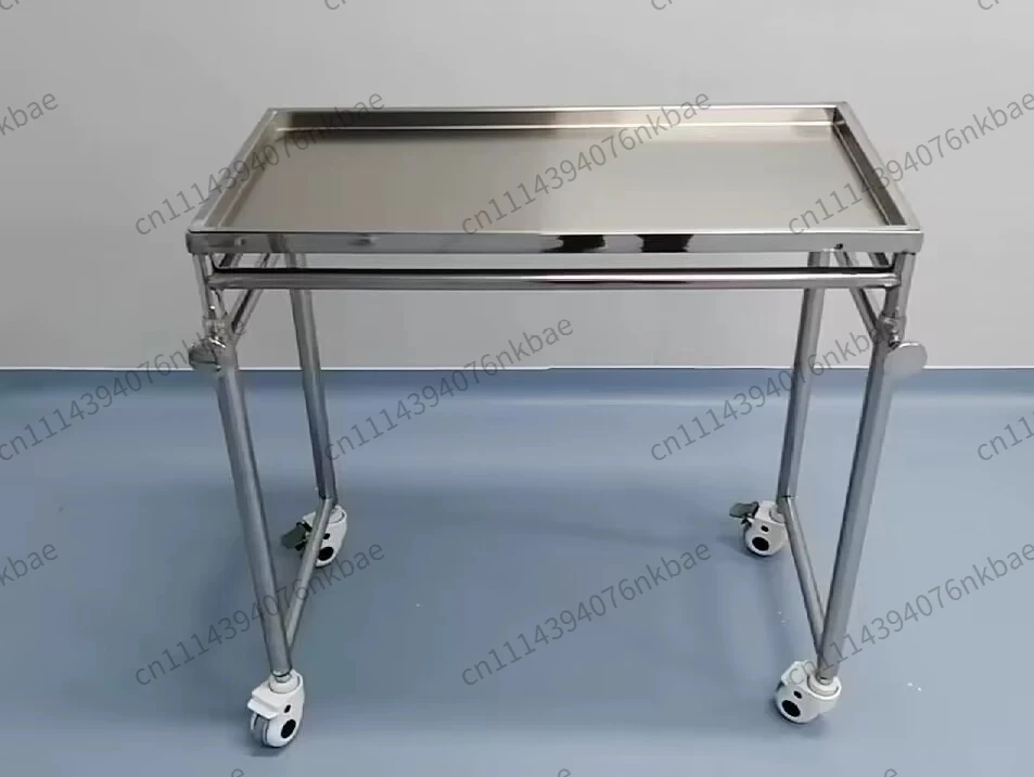 304 Stainless Steel Height Adjustable Mayo Stand Surgical Instrument , Medical Hospital Operating Room Instrument Trolley Cart - view 2