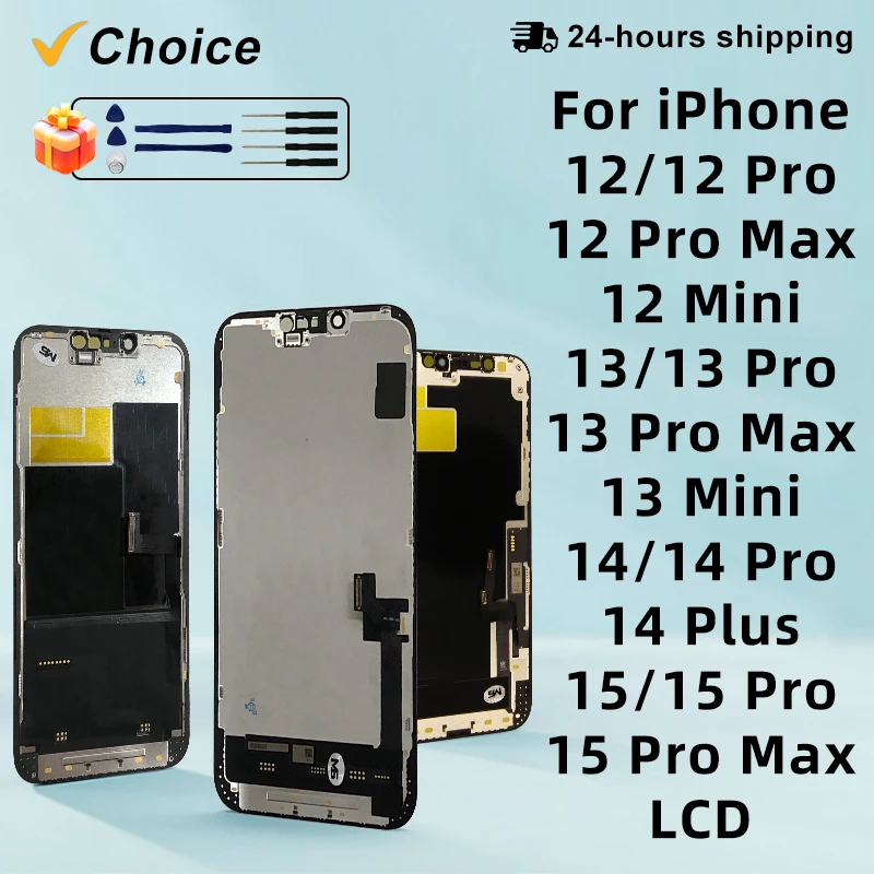 Pantalla OLED AAA para iPhone 12 13, pantalla OLED INCELL para iPhone 12 Pro Max 13, pantalla LCD táctil, montaje 14Plus 15 Plus