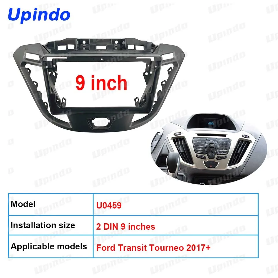 

9-дюймовый автомобильный стереосистема Android, комплект рамы для приборной панели для Ford Transit Tourneo 2017 + 2 Din, радио, GPS MP5, комплект крепления на раму панели Fascia