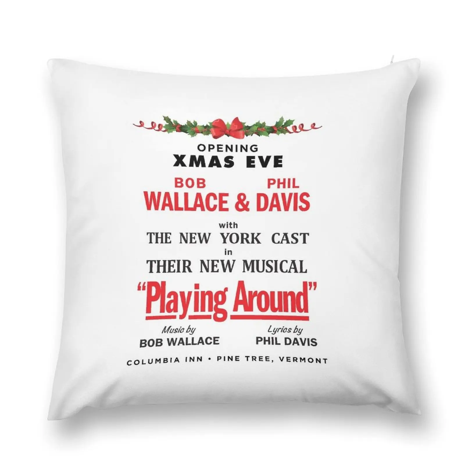 White Christmas Playing Around Promo Throw Pillow pillow pillowcase Decorative Cushion Cover Decorative Sofa Cushions pillow