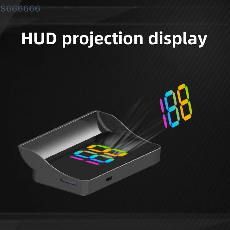 متعدد الألوان؛ مناسبة للسيارات والشاحنات On-Dash Digital Speed HUD مع GPS