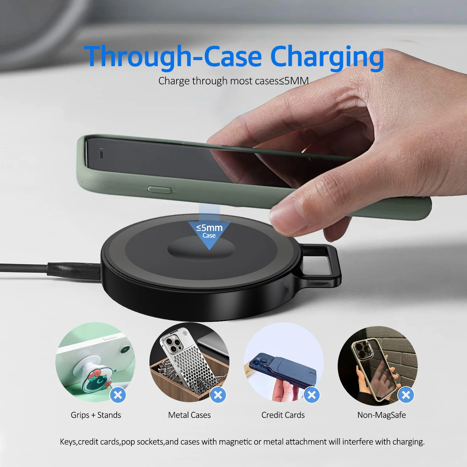 Fast Magnetic Wireless Charger for iPhone 12-16 AirPods Apple Watch Serise Dock Adapter Portable Charging With Key Chain