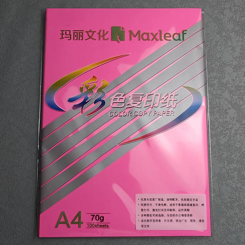 100pcs A4 Fluorescent Color Printer Paper Office Suppliesdraft Multi-purpose Business Handmade Origami Draft Wood Copy Papers