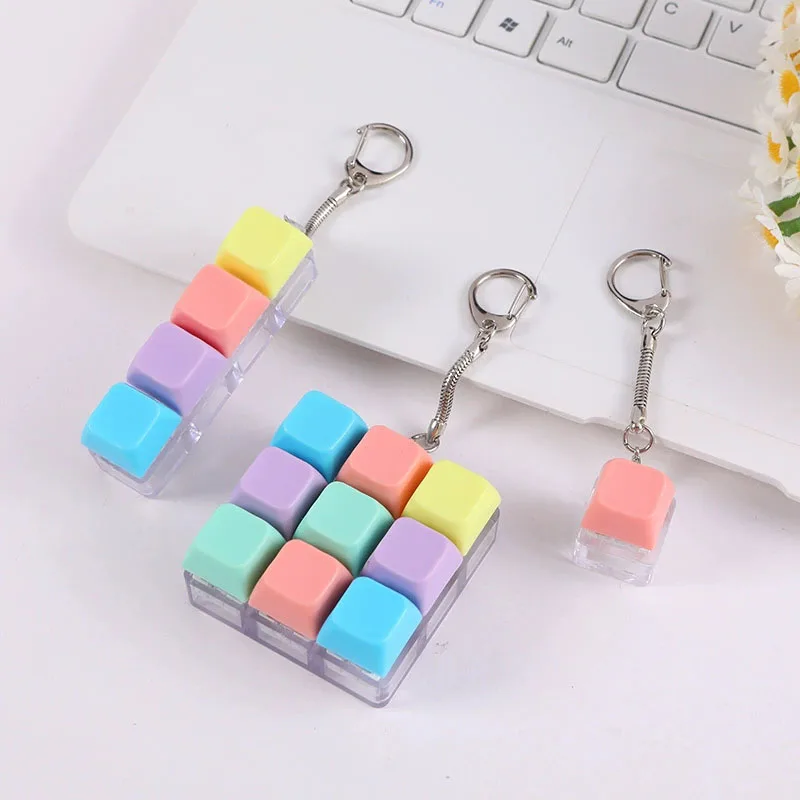 Fidget Clicker Keyboard Fidget Keychain New Button Fidget Toy for Adults Stress Relief And Time Passing Gift Idea