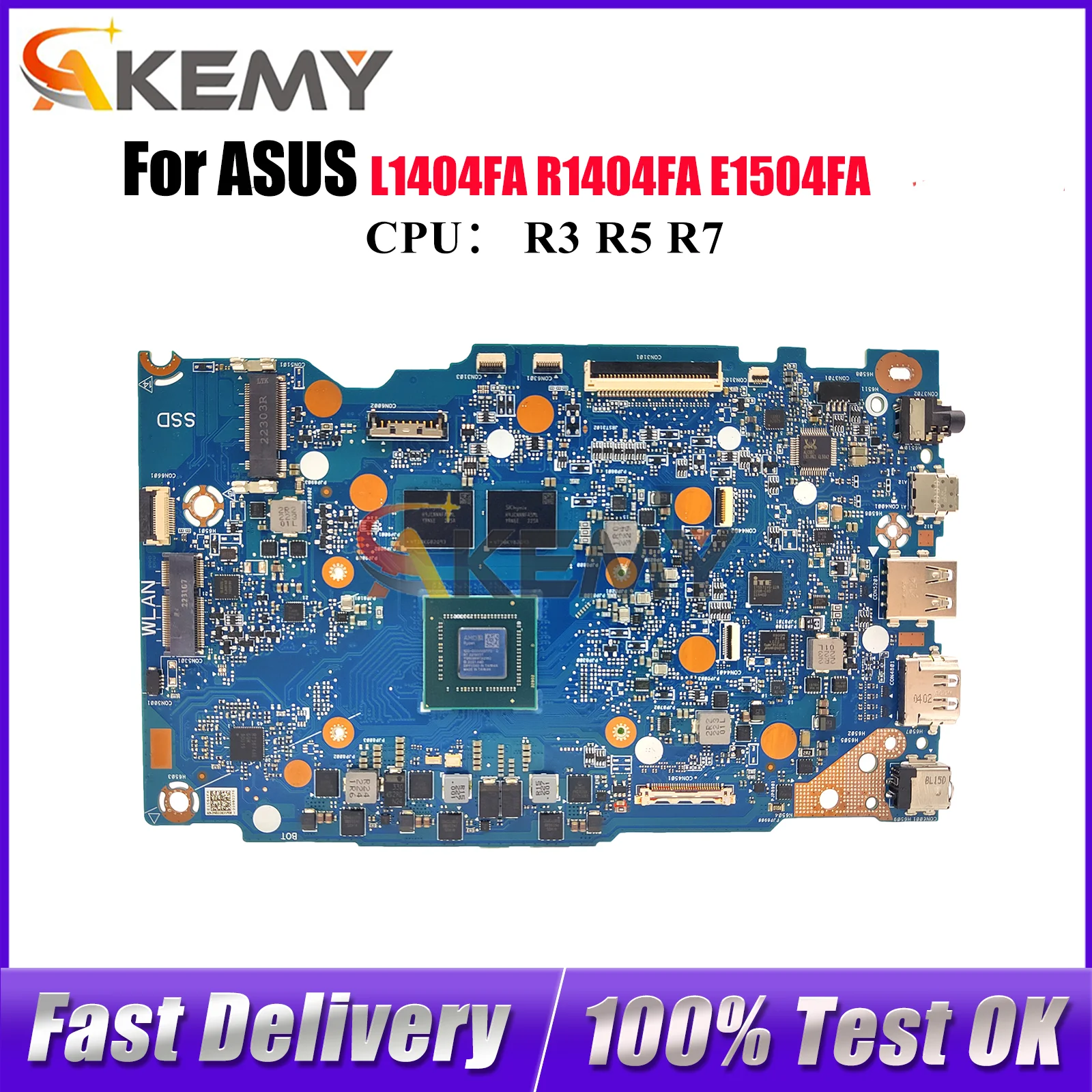 

E1504GA Laptop Motherboard For ASUS EeeBook E14 E1404F E1504FA R1404FA L1404FA Mainboard W/ R3 R5 R7 CPU 100% tests OK fast ship