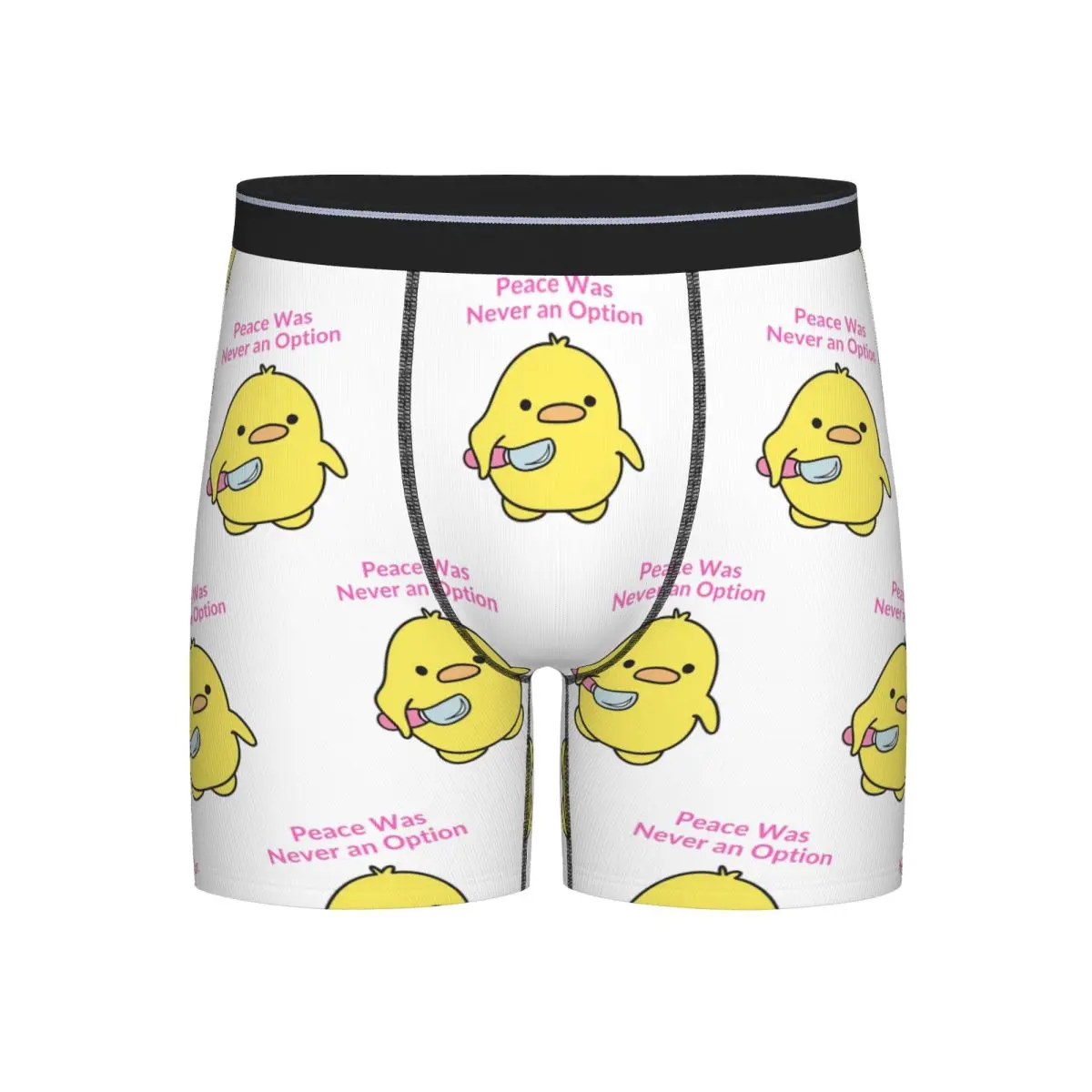 

Long Boxer Underpants Shorts Duck With Knife Peace Was Never An Option Panties Men Breathable Underwear for Homme Man Gift
