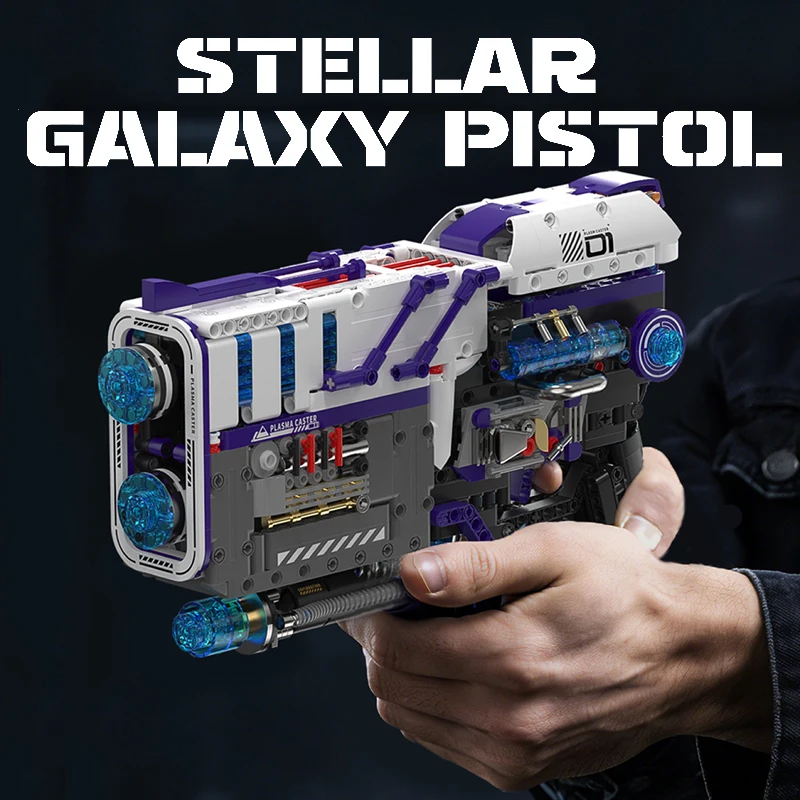 1334 Piezas MOC Cyberpunk Plasma Blaster, Bloques de Construcción de Pistola, Modelo de Arma de Ciencia Ficción, Juguetes de Ensamblaje, Ladrillos, Colección para Adultos