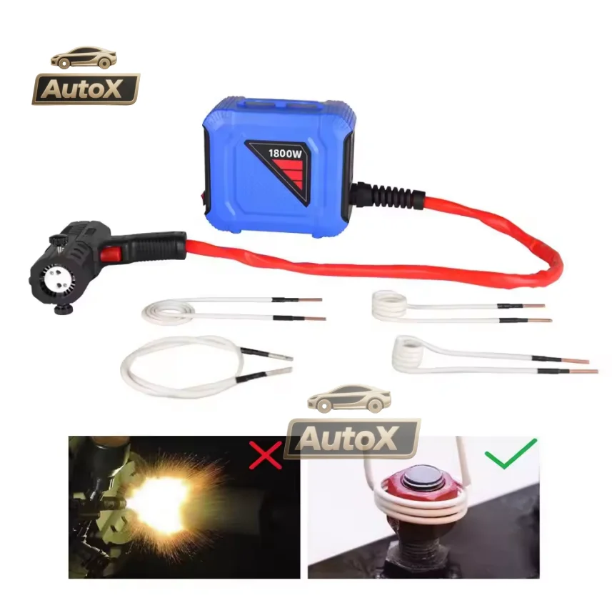 

Auto X 1800W Magnetic Induction Heater Kit 110V 220V Automotive Flameless Heat Induction Heating Machine Car Repair Remover Tool