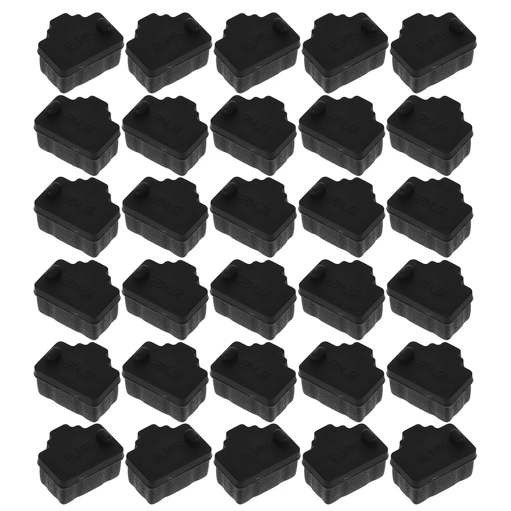 

50 Pcs Computer Routers Dust Plug Ethernet Hub Port Cap Cable Cover Black Protector for Jack