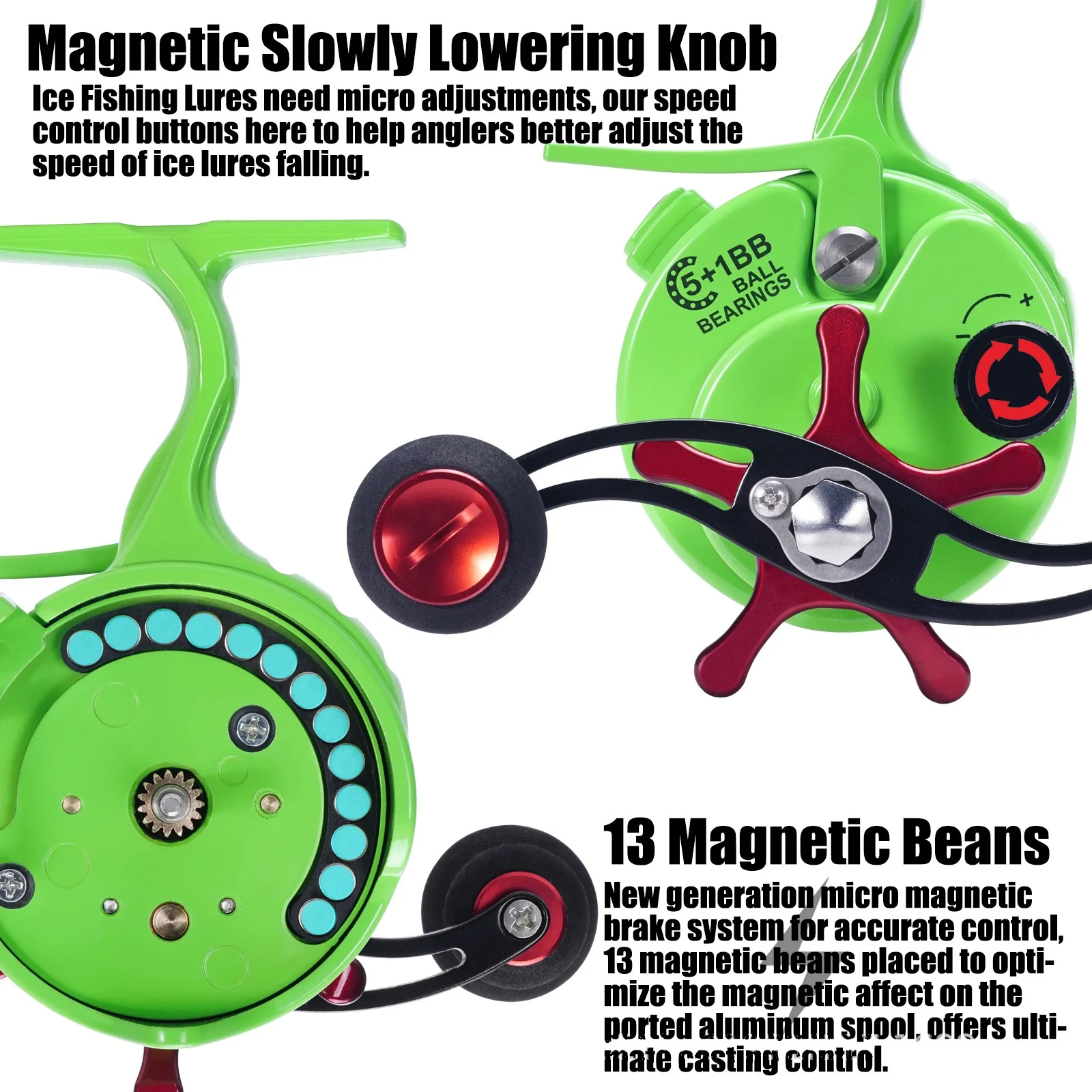 Carrete de pesca en hielo inline – Pie alto CNC para jigging ligero - imagen 5