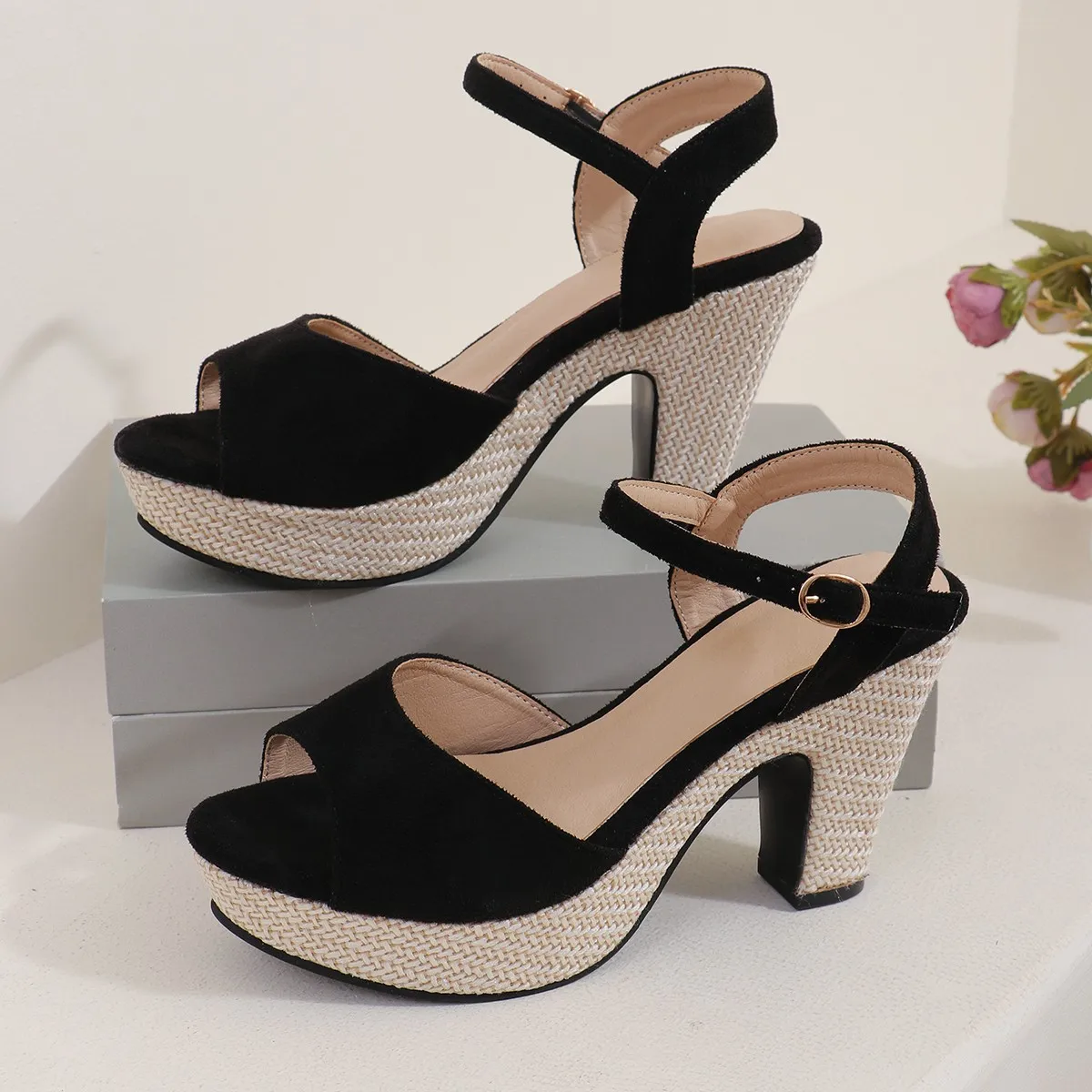 Woman Sandals Ankle Strap Buckle Platform High Heels Sandals Woman Summer Fashion Outdoor Wedges Shoes Women Sandalias De Mujer