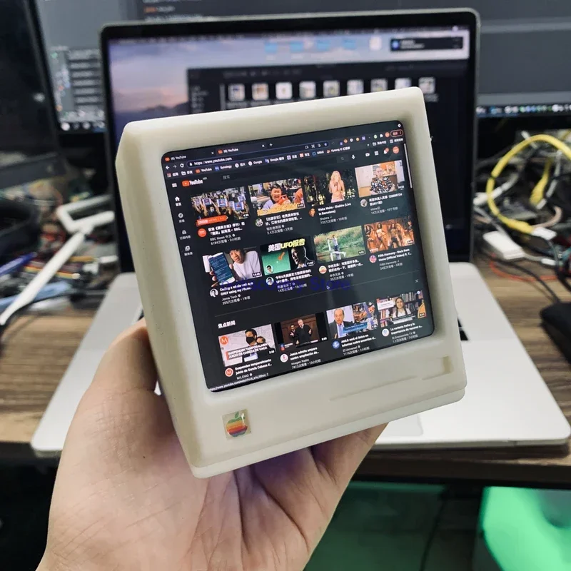 

3.8 Inch Small TV McIntosh Retro Computer 1200*1080 423PPI Sub External Screen Monitor Desktop Ornament