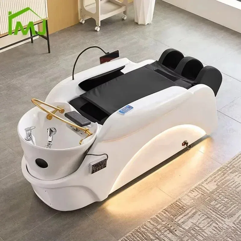 

Economic Custom Factory Hair Washing Head Spa Salon Chair Electric Massage Shampoo Bed Silla De Barberia Hair Salon Furniture