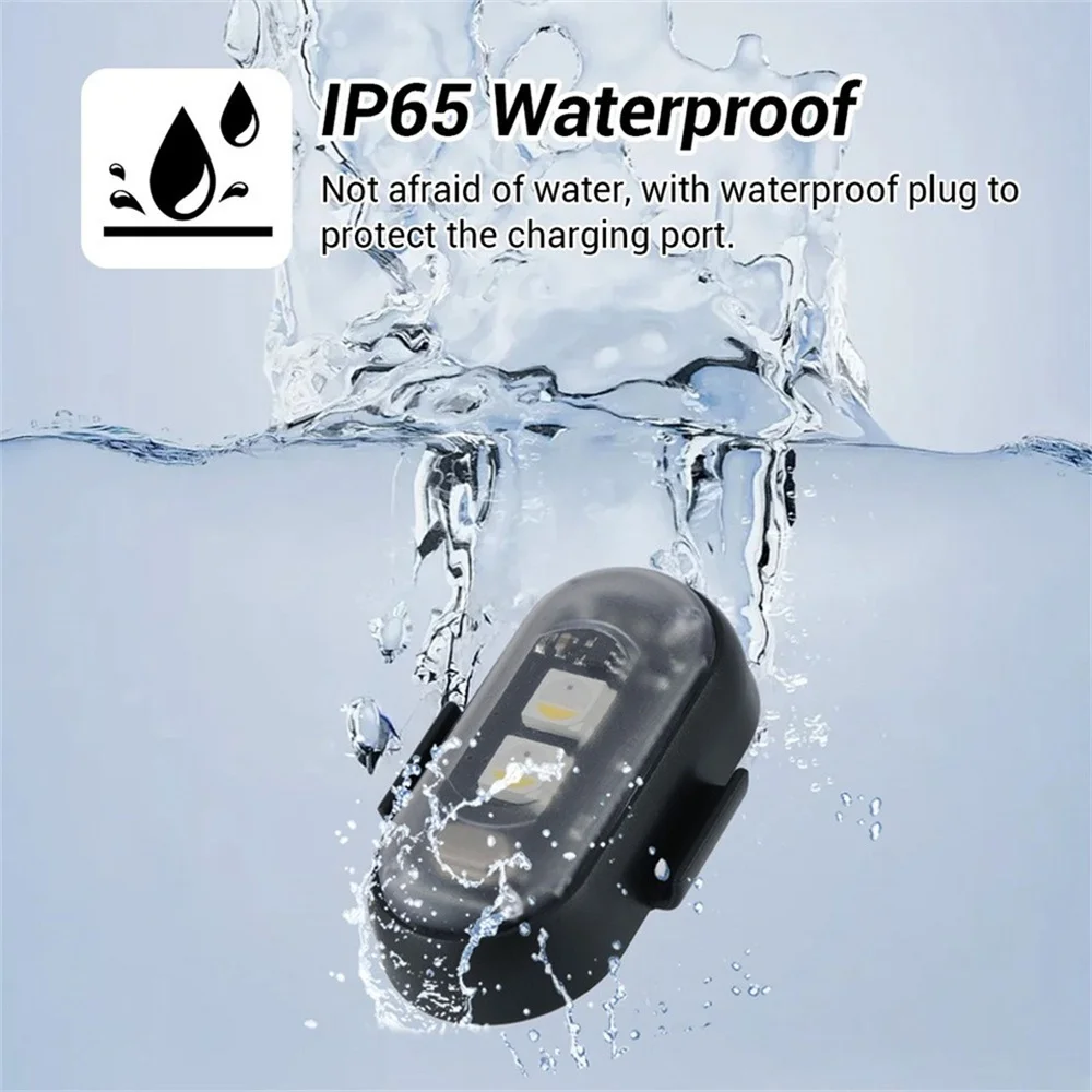 4 قطعة ضوء الديكور سيارة جو مصباح لاسلكي LED ستروب أضواء 8 ألوان تحذير ضوء للدراجات النارية سيارة الطائرات الدراجة