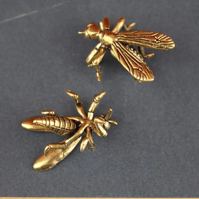 [E] Solid Brass Mosquito Statue Vintage  Sculpture For Home Office Desk Decor Unique Conversation Starter And Gift