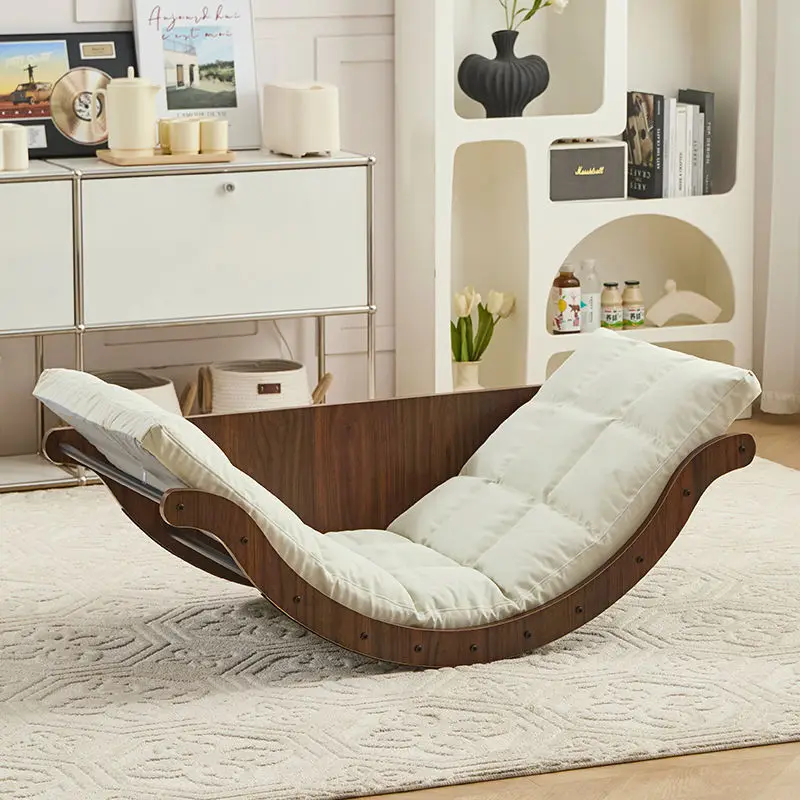 Banana Boat Rocking Chair – Multifunctional Lazy Sofa for Adults, Solid Wood Balcony Chair, Afternoon Nap & Home Relax