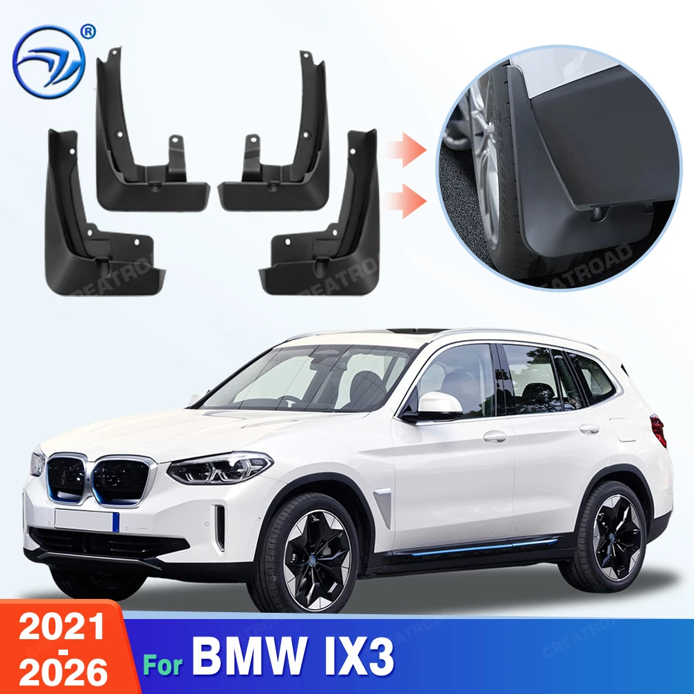 Custom Fit 4PCS Mud Flaps for BMW IX3 2021 2022 2023 2024 2025 2026 No Drilling Splash Guards Mudguards Car Fender Accessories