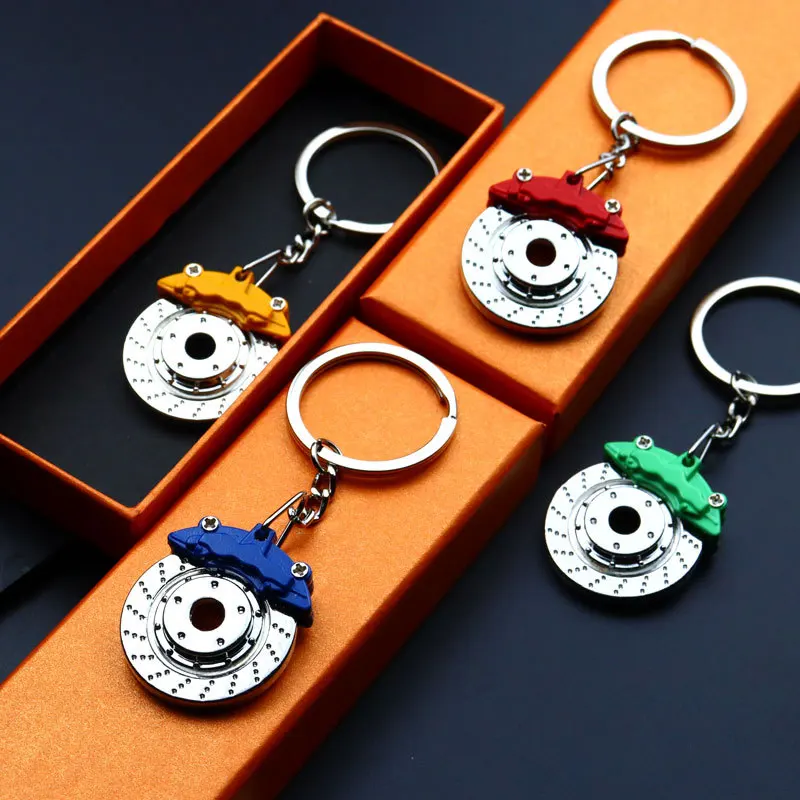 

Metal Auto Parts Disc Brake Keychain Zinc Alloy Hub Calipers Key Ring For Car Pendant For Men Gift Trinkets S142