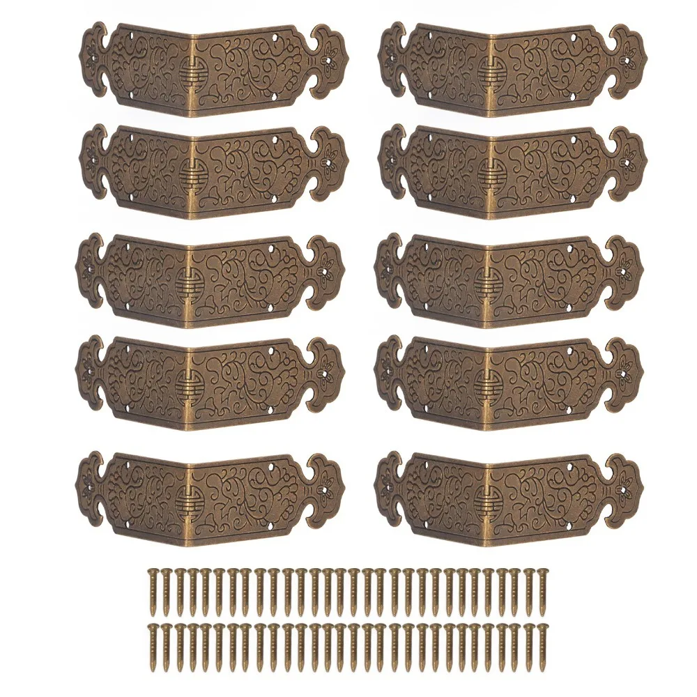 70pcs 5cm Size Box Corner Protectors Antique Copper Finish Embossed Cloud Pattern Antique Corner Protectors