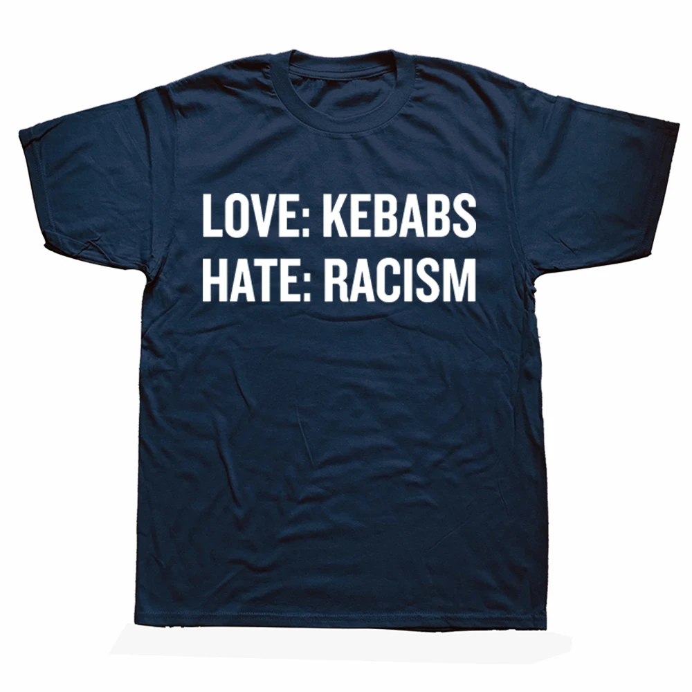Novo amor kebabs odio racismo t camisa topo em torno do pescoço de manga curta moda tshirt roupas casuais camisetas básicas roupas masculinas