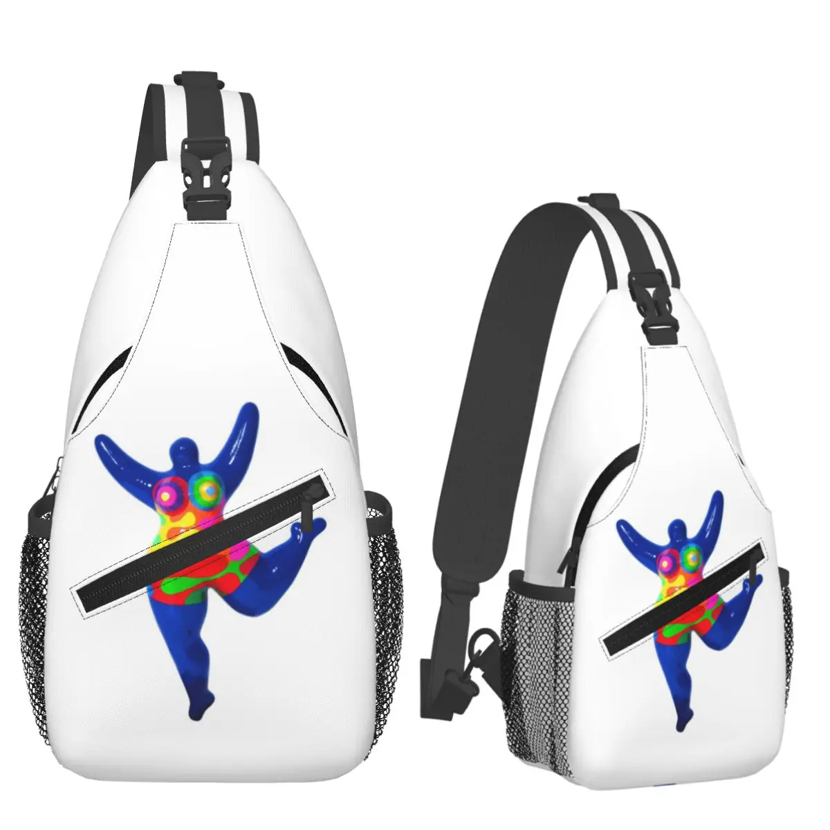 Blue Nana Biriney Tribute To Niki De Saint Phalle - Bolso de pecho para hombre, mochila cruzada, bolso de viaje, bolso de hombro