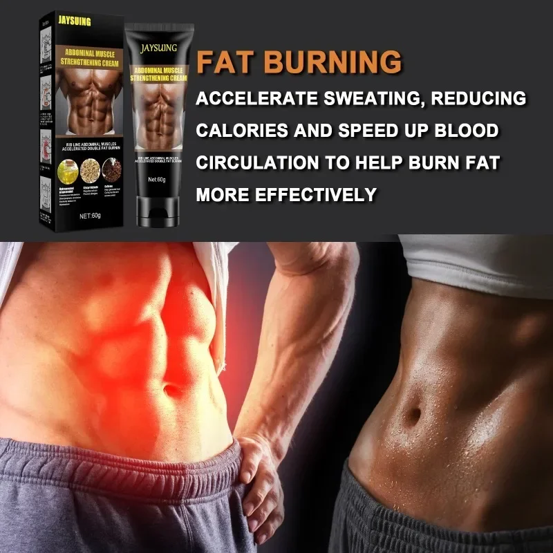 Fat Burning Slimming Cream, Tratamento para Perda de Peso da Barriga, Body Shaping, Refirmamento do Abdome, Creme Muscular Abdominal, 60ml