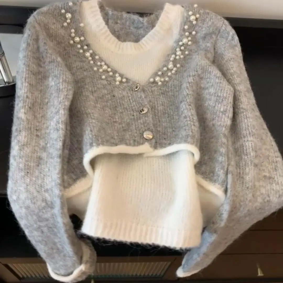 Ay camisola de malha feminina overhead sle camadas high-end design sensação preguiçoso sle commute vento outono temporada longa sve