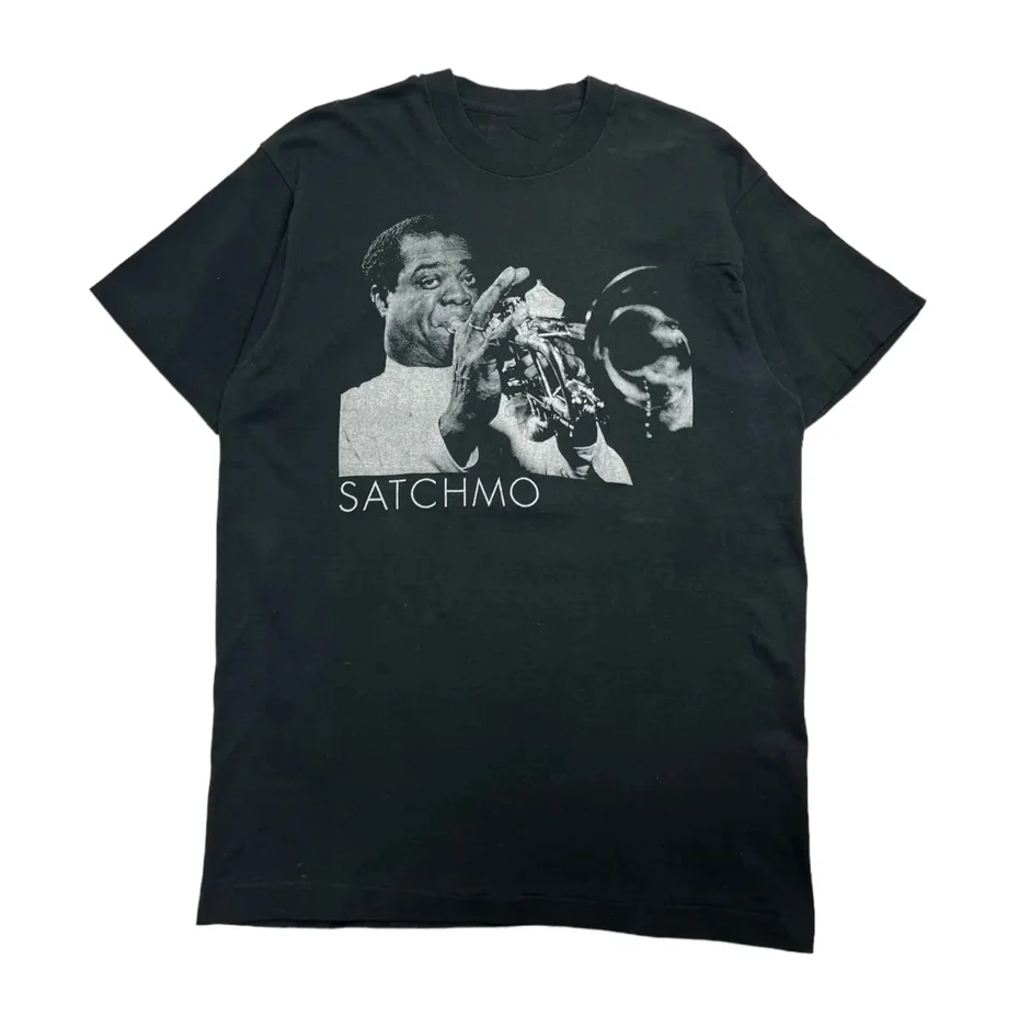 Vtg 1990 Louis Armstrong Satchmo Cotton Black Full Size Unisex Shirt J850 image 2