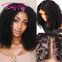 Afro Kinky Curly Wig Human Hair Mongolian Curly Human Hair Wigs 4x4 Swiss Lace Closure Wig For Women peruque cheveux naturels