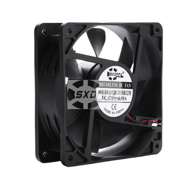 

SXDOOL SXD12038B12M-1 120mm 12V 0.50A 2800RPM 110CFM Axial Cooling Fan for Server, Inverter & Case Cooling