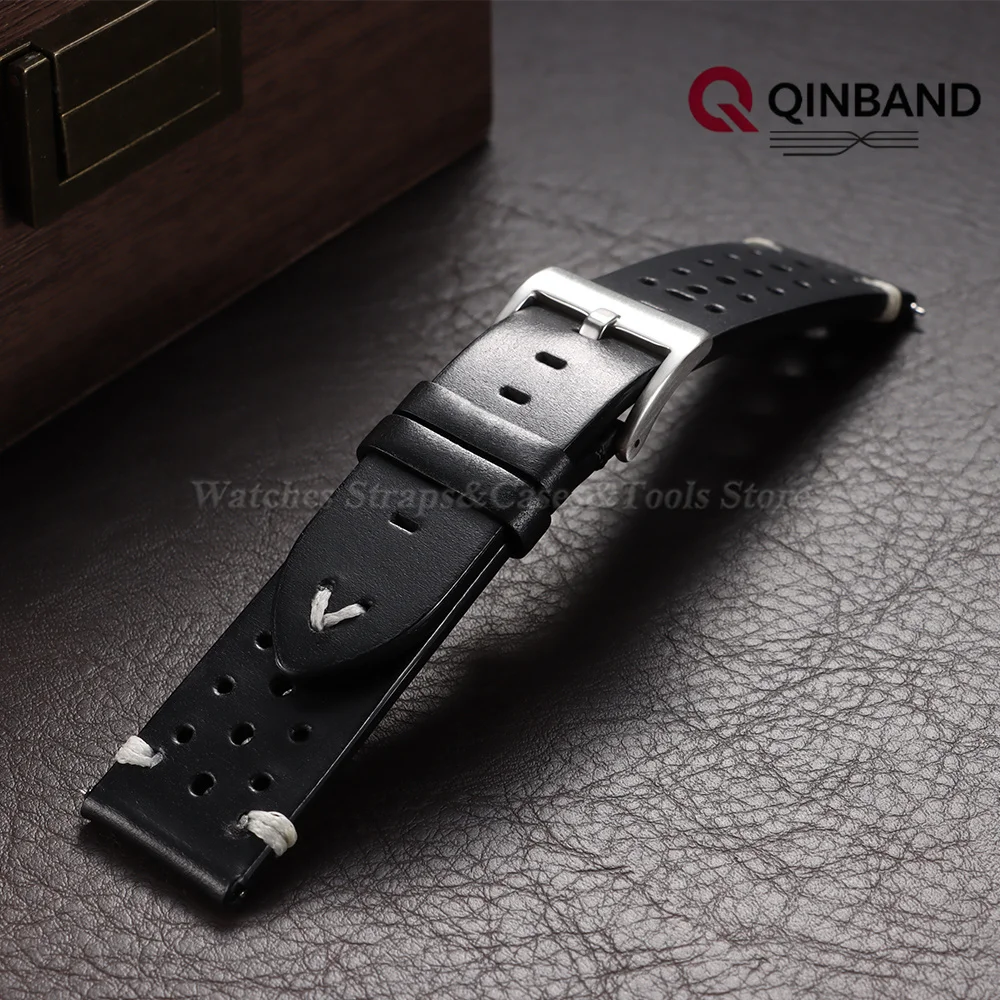 Atmungsaktives Ölwachs-Uhrenarmband aus Rindsleder 20mm 22mm für Samsung Galaxy Watch 7/6/5/4 für Smartwatch-Armband Echtes Leder Handgelenksband – Detail 11