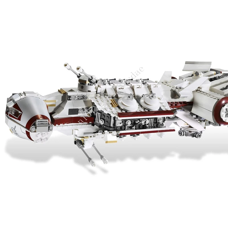 1408PCS Tantive IV Space War Military MOC SpaceShip Battle Model Building Blocks Architecture DIY Education Model Toys Gifts