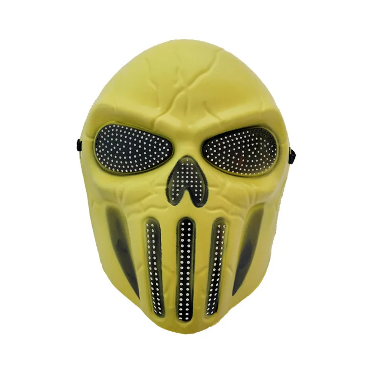 Weiße Geometrische Linienmaske Rittermaske Zombie-Feldmaske Totenkopf-Krieger-Gesichtsmaske Amerikanische Häuptlings-Totenkopfmaske mit Großem Mund CS-Ausrüstung – Detail 12