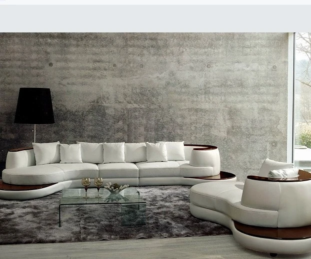The first layer cowhide sofa curved personalized sofa combination modern simple fashion villa sofa home improvement