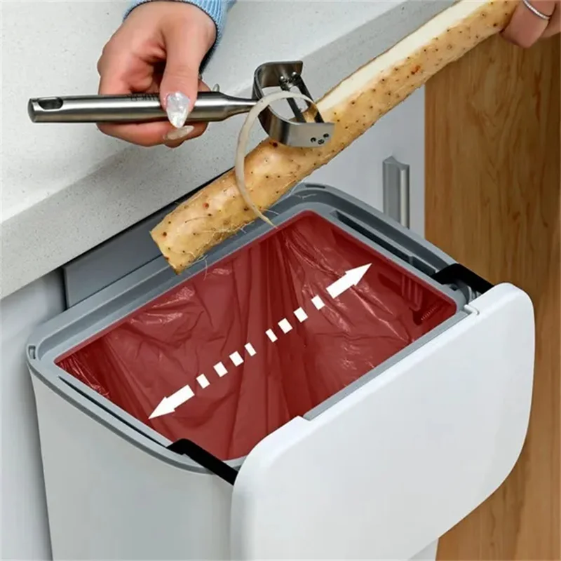 Hanging Trash Can Hanging Garbage Can Lid For Kitchen Cabinet Door Mounted Trash Can Door Trash Can Under Sink Door Trash