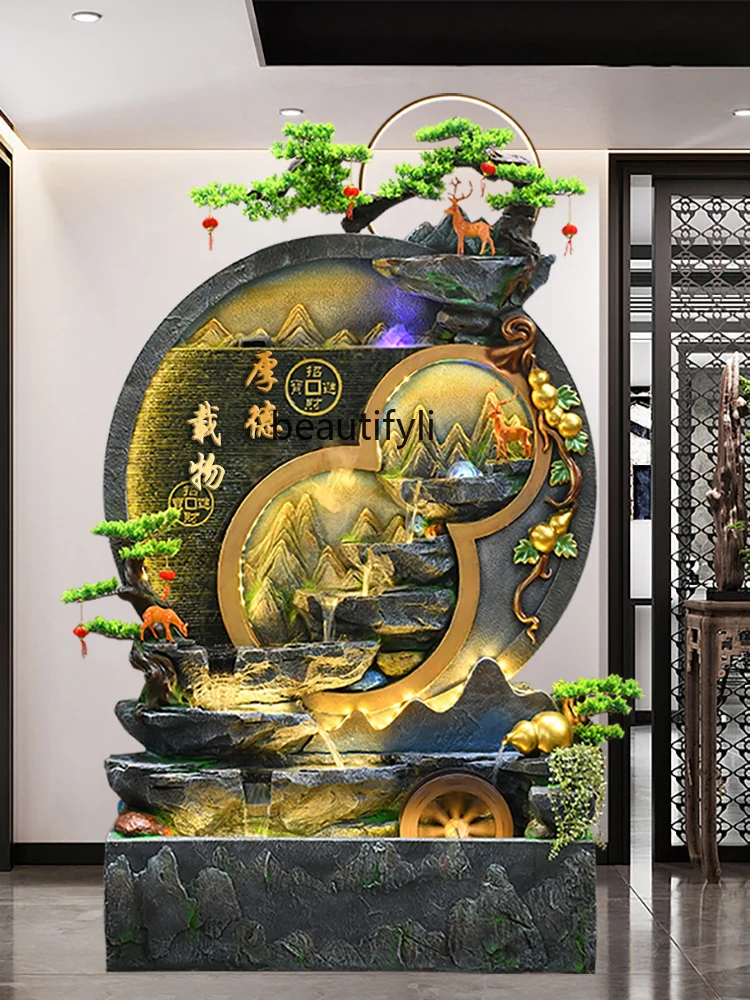 Garden Rockery Water Curtain Wall Water Fountain Circulating Water Hotel  Fish Pond Landscape Fortune Fengshui Wheel Ornaments