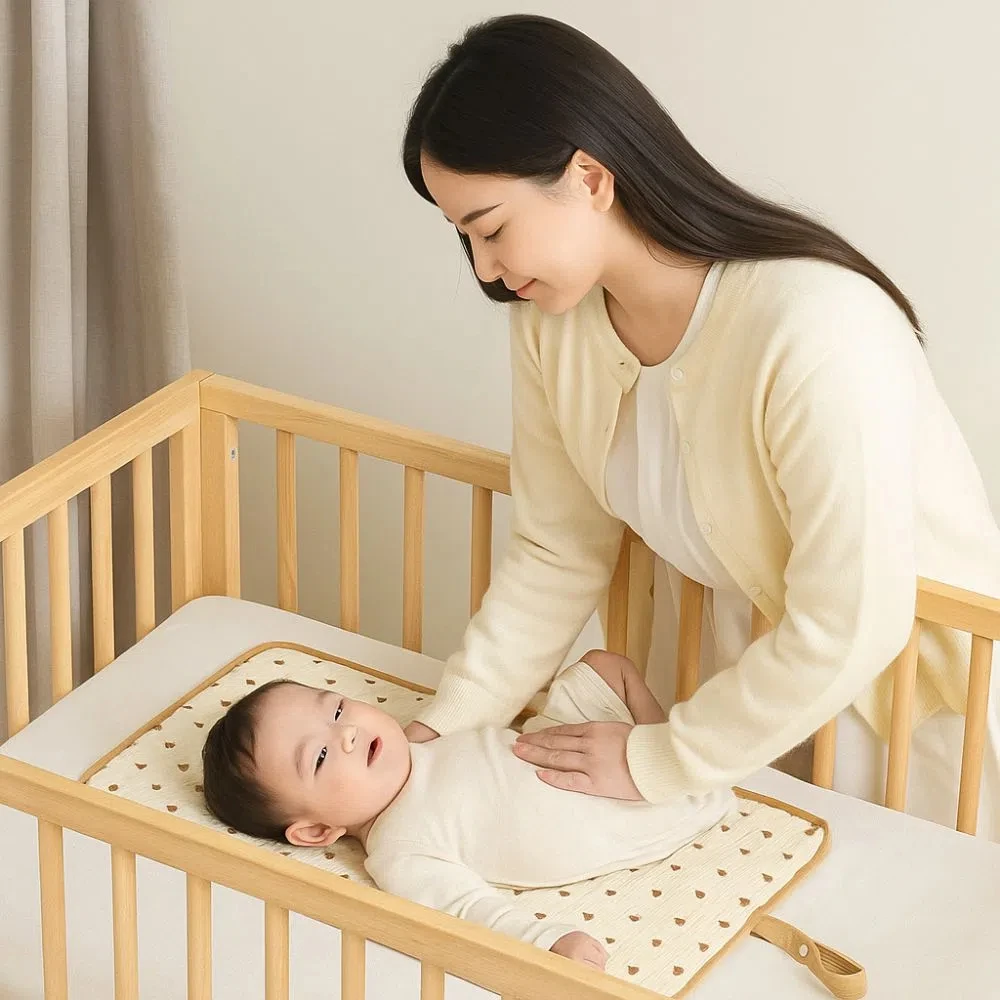 Matelas à langer doux pour bébé, tapis à langer pour bébé, fort absorbant, hypoallergénique, drap à couches en pur coton, coussin de lit pour bébé