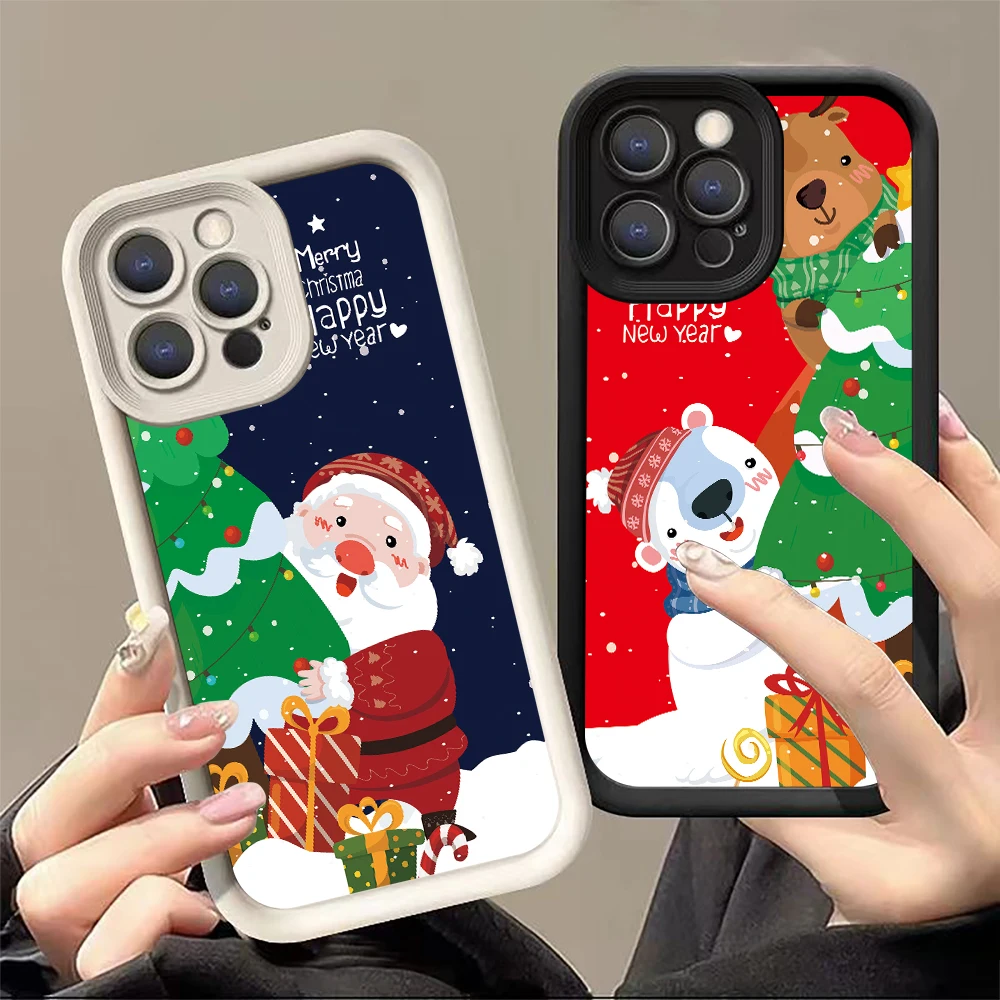 Di Natale Babbo Natale Pupazzo di Neve Cassa Del Telefono Per Realme 13 12 Pro Plus 5G 11 10 C67 C65 C61 C63 C55 C51 C35 GT 6 6T Neo 6 Copertura Morbida