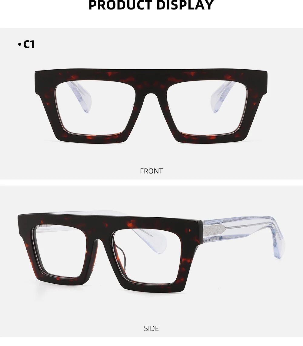 Handmade Vintage Thick Acetate Frame Reading Glasse High Quality Square Retro Optical Presbyopic Eyeglass Custom Diopter