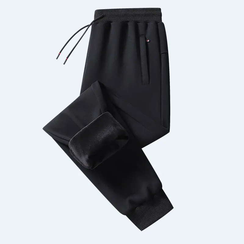 가을 겨울 신상 무지 두꺼운 따뜻한 레저 남성용 스웨트팬츠 루즈핏 스포츠 플러스 사이즈 고품질 바지