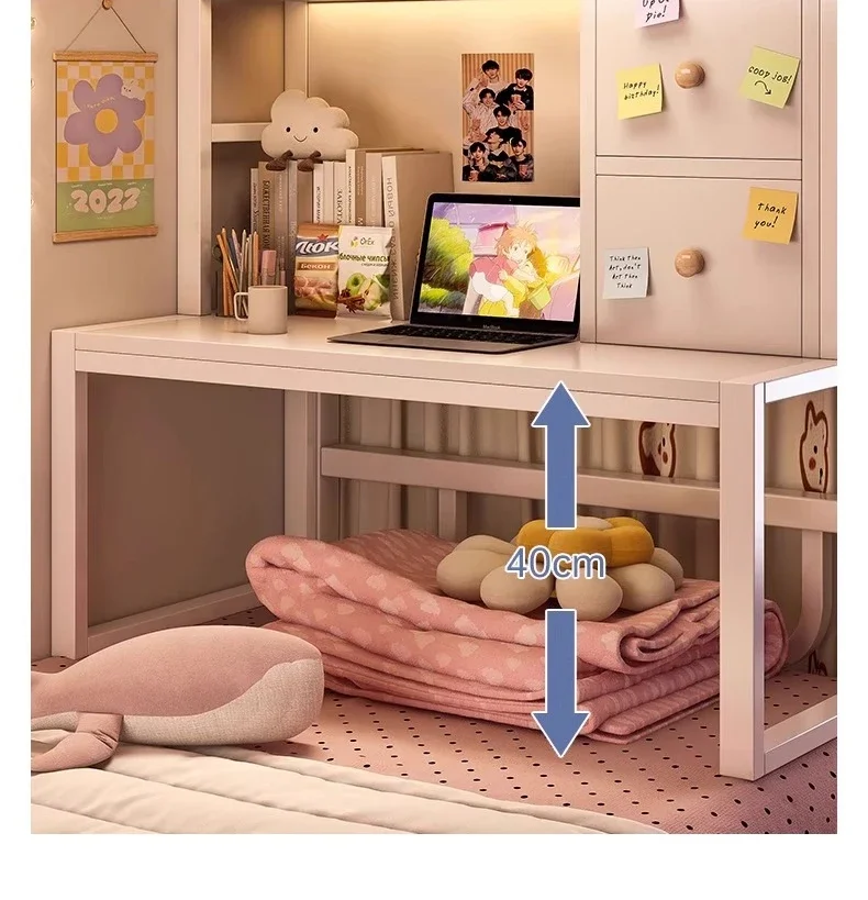 Bed Small table Upper and lower bunk in student dormitory Writing table Bedroom laptop computer table Girls bedroom Small desk