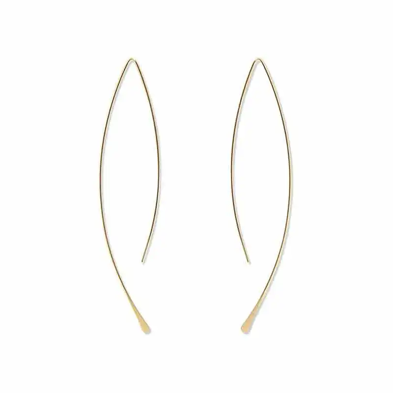 

BV03 Humble Chic Upside Down Hoop Earrings， Hypoallergenic Lightweight Wire Needle Drop Dangle Threader Hoops SmartBuy