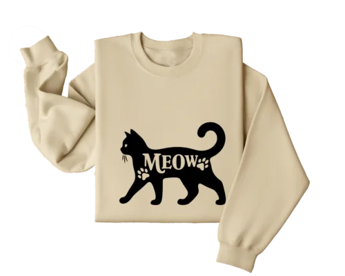 Polarshe Meow gato negro, lindo, amante de los gatos, Gato de regalo, fresco, diseño Original/sudadera