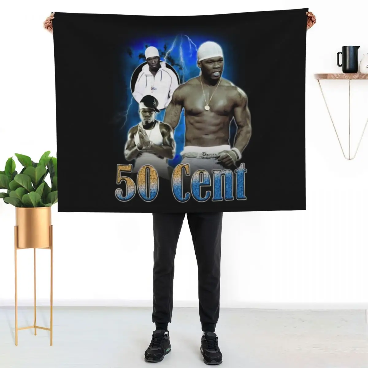 50 Cent Throw Blanket Lightweight Warm Blanket for Travel Camping