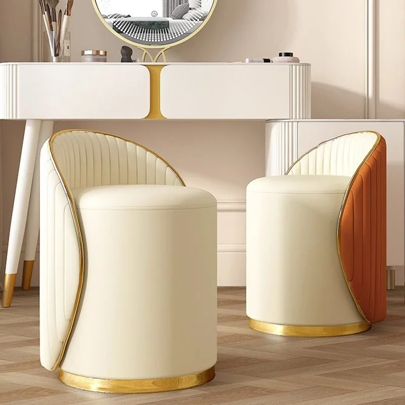 Dressing stool small apartment simple household bedroom round stool girls with back chair