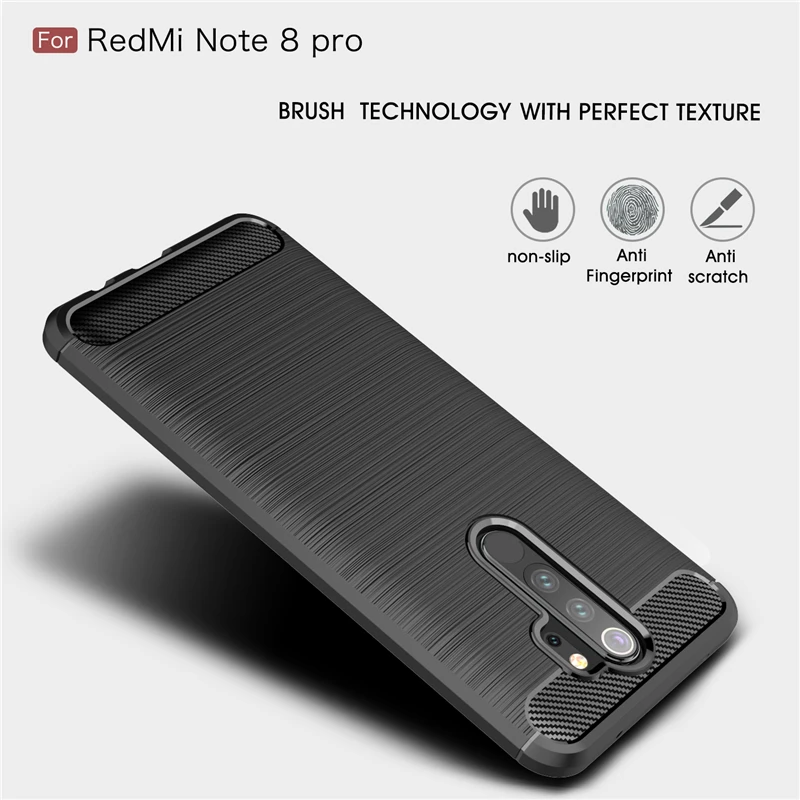 For Cover Redmi Note 8 Pro Case Shockproof Bumper Carbon Fiber Case For Xiaomi Redmi Note 8 Pro Cover Xiaomi Redmi Note 8 Pro