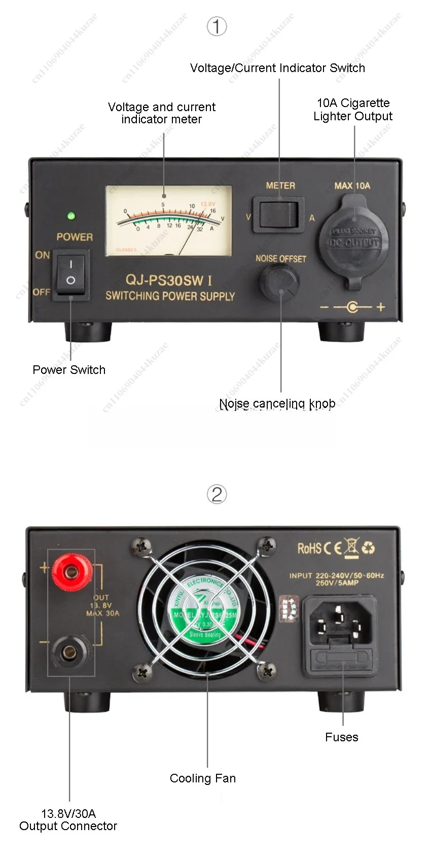 13.8V 30A PS30SWI DC Stabilized Switching Power Supply, Professional Power Source for Communication Equipment