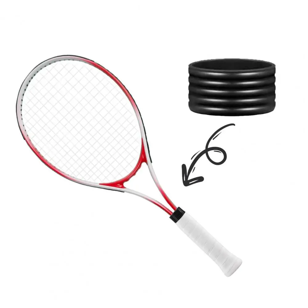 

5 шт., силиконовое кольцо для ручки ракетки, нескользящее кольцо для ручки ракетки, теннисный пиклбол, бадминтон, сквош, летучая мышь, ручка, ремешок